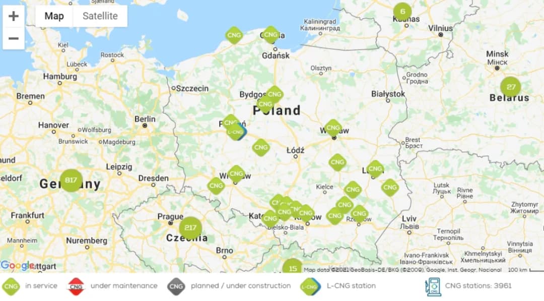 Stacje CNG w Polsce - Gdzie tankować CNG